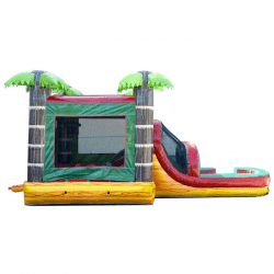 Kids Tropical Fire Marble Water Slide Bounce House Combo