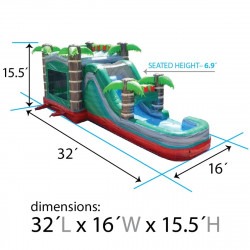 dimsg combo seathght k xco wdmtrm 1718066276 Mega Tropical Red Marble Water Slide Bounce House Combo