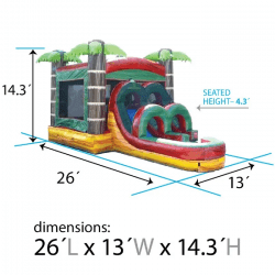 dimsgrphc combo k xco wdktfm rev1 1718065363 Kids Tropical Fire Marble Water Slide Bounce House Combo