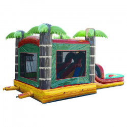 houhuyihoh 1718065363 Kids Tropical Fire Marble Water Slide Bounce House Combo