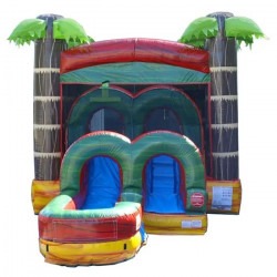 kids inflatable water slide bounce house tropical fire marble2 1718065733 Kids Tropical Fire Marble Water Slide Bounce House Combo