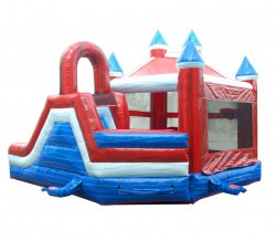 xco dlxcas rwbm sideb 1 1718132897 Red, White and Blue Marble Deluxe Inflatable Castle Bounce H